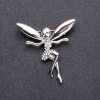 Broche 'Elfa' en strass blancos 43×42 mm, metal blanco