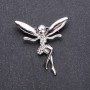 Broche 'Elfa' en strass blancos 43×42 mm, metal blanco