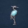 Broche-pendiente Garza con turquesa natural 80×30 mm