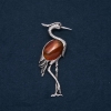 Broche-colgante Garza con cornalina natural 80x30 mm
