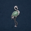 Broche-colgante Flamenco con nefrita natural 85×30 mm
