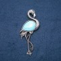 Broche-colgante «Flamenco» con turquesa artificial (piedra) 85×30 mm