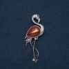 Broche-colgante Flamenco con cornalina natural 85x30 mm