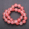 Cuentas de calcedonia rosa, diámetro 12 mm (+/-), lisas, en hilo, longitud 37 cm