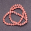 Cuentas de calcedonia rosa en hilo, bolas lisas, diámetro 4 mm, longitud 38 cm