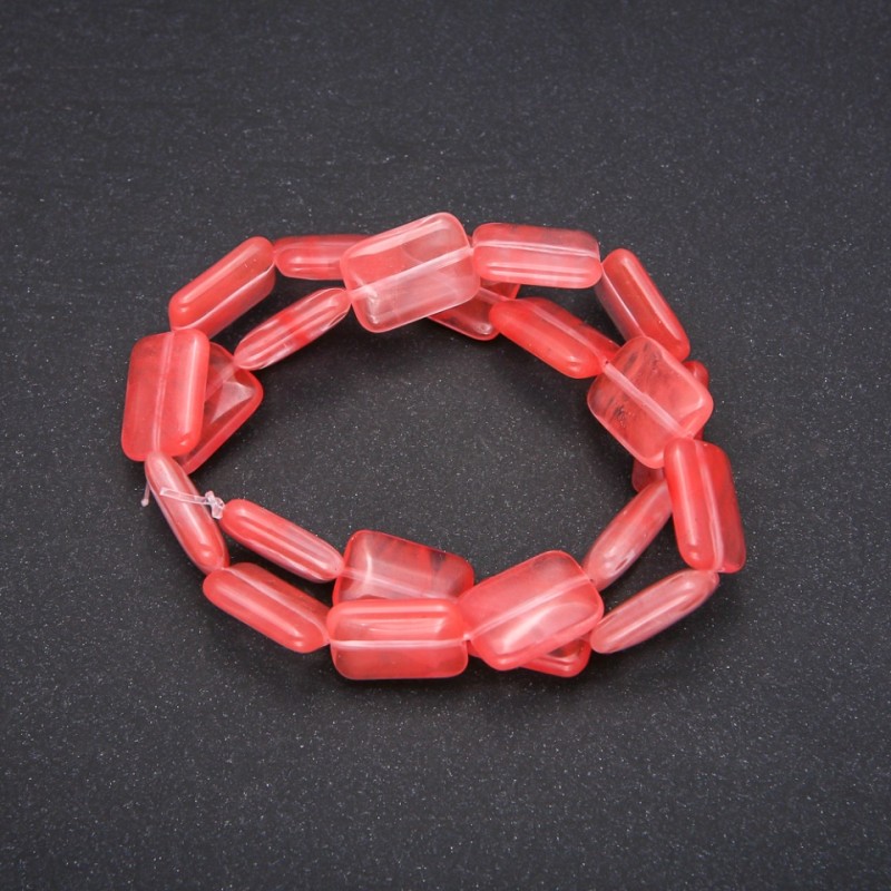 Cuentas de calcedonia natural en forma rectangular, medidas 13×18 mm, longitud 38 cm (±)
