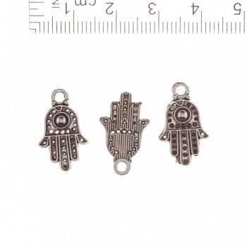 Colgante Hamsa con bola en el centro, remache 20x12 cm, empaque 20 g, ±35 uds