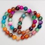 Cuentas en hilo de ágata multicolores, bolas lisas, diámetro 8 mm+-, longitud 36 cm+-