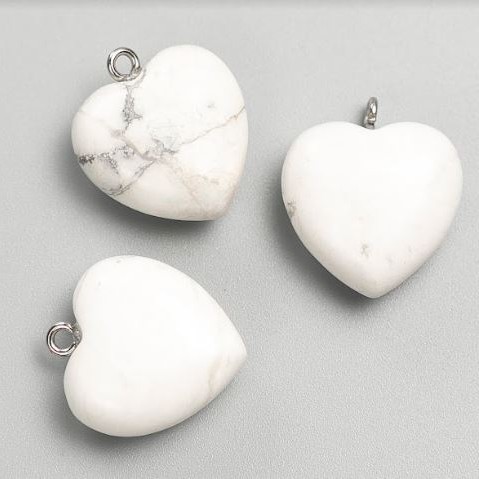 Colgante Corazón de caolín, diámetro 27x25x10 mm+