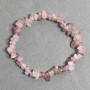 Pulsera de cuarzo rosa en fragmentos, 18 cm