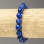 Pulsera elástica de lapislázuli artificial, cuentas lisas de 10 mm, longitud 18 cm+