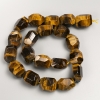 Cuentas facetadas de ojo de tigre en hilo, nuggets naturales, diámetro 15×20 mm, longitud 39 cm ±