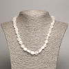 Collar de cuarzo cristal de roca y cuarzo blanco facetado, diámetro 5×8-10 mm +/-, longitud 50 cm +/-