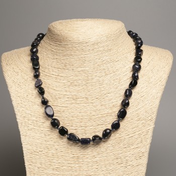 Collar de aventurina (Arena azul) facetado, diámetro 5×8–10 mm, longitud 50 cm+
