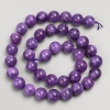 Cuentas de sugilita, bolitas lisas en hilo, diámetro 10 mm, longitud 38 cm ±