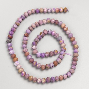 Cuentas de fosfosiderita natural facetadas en rondeles, en hilo, diámetro 5×3,5 mm, longitud 39 cm ±