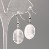 Pendientes de cristal de roca natural, en forma ovalada, 18x13 mm+