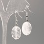 Pendientes de cristal de roca natural, en forma ovalada, 18x13 mm+