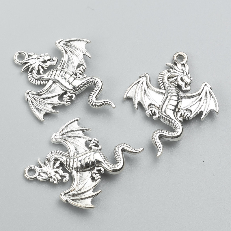 Colgante Dragón 33×26 mm, empaque de 6 uds, 20 g