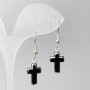 Pendientes Cruz de hematita, dimensiones 10×15 mm, longitud 35 mm