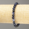 Pulsera de sodalita natural con cuentas lisas de 6 mm de diámetro, longitud 18 cm (hilo elástico)