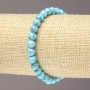 Pulsera elástica de turquesa con cuentas lisas de 6 mm