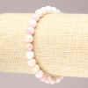 Pulsera elástica de ópalo rosa, cuentas lisas, diámetro 6 mm (±)