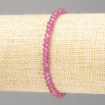 Pulsera de turmalina (artificial) facetada en rondeles, diámetro 4×3 mm, longitud 18 cm (elástico)