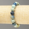 Pulsera de crisocola y lazurita, bolas lisas de piedra natural, diámetro 10 mm, longitud 18 cm (elástica)