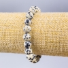 Pulsera jaspe dalmático acrílico artificial cuentas lisas, diámetro 8 mm ±, longitud 18 cm (elástico)