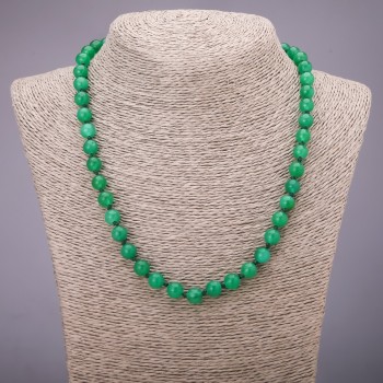 Collar de crisoprasa (pieza única) – bolas lisas, diámetro 8 mm, longitud 45 cm
