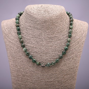 Collar de Lepidolita verde de piedra natural, cuentas lisas de 8 mm de diámetro, longitud 45 cm+