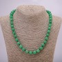 Collar de nefrita natural, cuentas lisas de 10 mm, longitud 45 cm +