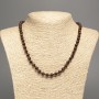 Collar de granate natural con bolas lisas, diámetro 6 mm, longitud 50 cm+