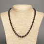 Collar de granate natural, bolas lisas, diámetro 6(±)mm, longitud 50 cm+