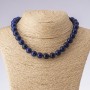 Collar de lapislázuli natural, cuentas lisas, longitud 42 cm