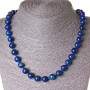 Collar de lapislázuli, cuentas de 10 mm, 45 cm de longitud