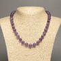Collar de amatista natural, bolas lisas, diámetro 10,5 mm, longitud 48 cm