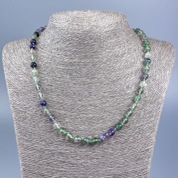 Collar de fluorita con cuentas lisas, diámetro 6,5 mm, longitud 52 cm