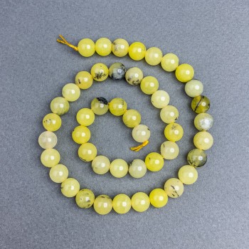 Cuentas de turquesa amarilla, bolas lisas, diámetro 8,5 mm, en hilo, longitud 38 cm+