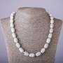 Collar de howlita natural en forma de barril, diámetro 10×14 mm, longitud 47 cm
