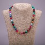Collar de ágata multicolor, cuentas lisas, diámetro 10 mm, longitud 48 cm