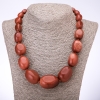 LIQUIDACIÓN Collar de cuentas «Elegante» de aventurina sintética «arena dorada» con gran facetado progresivo de 10×13 mm - 25×37 mm, longitud 50 cm