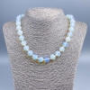 Collar de piedra lunar, cuentas lisas, diámetro 12 mm, longitud 45 cm ±