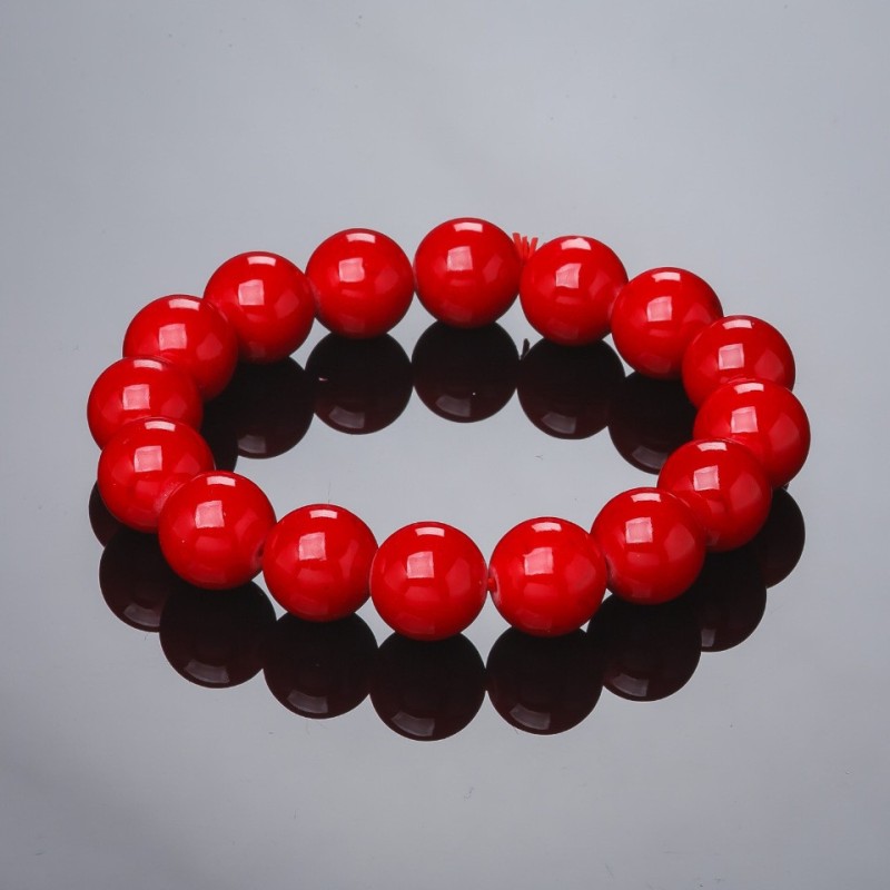 Pulsera elástica de coral prensado 12 mm