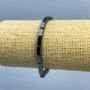 Pulsera de hematita en forma rectangular, 8×4 mm, longitud 18 cm (elástica)