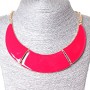 Collar 'Puerta' de 3 piezas en metal dorado y brillo rojo (130 x 20 mm)