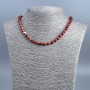 Collar de jaspe rojo, bolas lisas de 6 mm de diámetro, longitud 48 cm