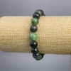 Pulsera de zoisita, bolas lisas de 10 mm, longitud 18 cm, elástica