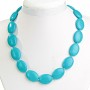 Collar de turquesa azul ovalado 18×24 mm, longitud 46 cm